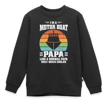 Bateau à moteur - Capitaine Bateau à moteur du lac Boater - Sweat Premium enfant bio - noir - Devant - AI Model Kid Female (0cm)
