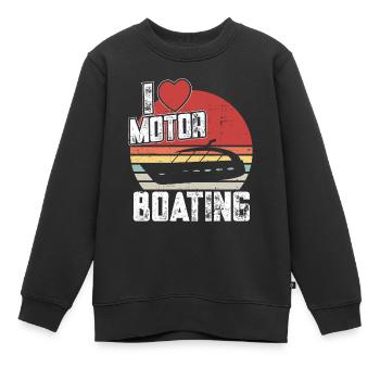 Bateau à moteur - Capitaine Bateau à moteur du lac Boater - Sweat Premium enfant bio - noir - Devant - AI Model Kid Female (0cm)