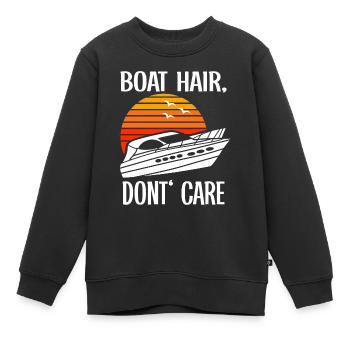 Bateau à moteur - Capitaine Bateau à moteur du lac Boater - Sweat Premium enfant bio - noir - Devant - AI Model Kid Female (0cm)