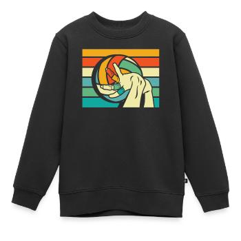 Volley-ball Volley-ball - Sweat Premium enfant bio - noir - Devant - AI Model Kid Female (0cm)