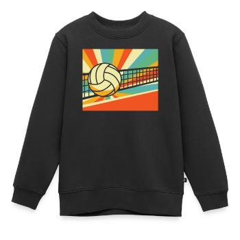 Volley-ball Volley-ball - Sweat Premium enfant bio - noir - Devant - AI Model Kid Female (0cm)