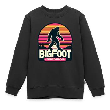Bigfoot Expedition Wandern | Sasquatch-Jäger - Kinder Premium Organic Sweatshirt - Schwarz - Vorne - AI Model Kid Female (0cm)