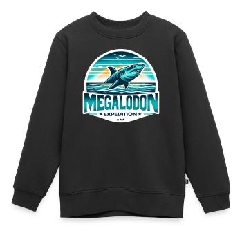Epische Megalodon-Expedition | Shark Lover Abenteuer - Kinder Premium Organic Sweatshirt - Schwarz - Vorne - AI Model Kid Female (0cm)
