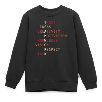 Teamwork - Kinder Premium Organic Sweatshirt - Schwarz - Vorne - AI Model Kid Female (0cm)