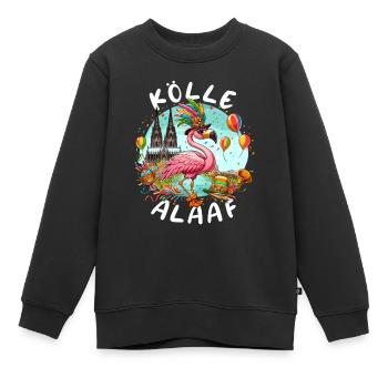Karneval Köln Kölle Alaaf Flamingo Weiberfastnacht - Kinder Premium Organic Sweatshirt - Schwarz - Vorne - AI Model Kid Female (0cm)