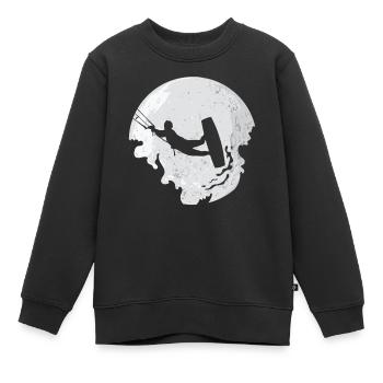 Kitesurfer Kitesurf Kitesurf Kitesurf Lune - Sweat Premium enfant bio - noir - Devant - AI Model Kid Female (0cm)
