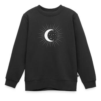 Mond Muster Nachthimmel Nacht - Kinder Premium Organic Sweatshirt - Schwarz - Vorne - AI Model Kid Female (0cm)