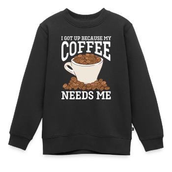 Barista Kaffee - Kinder Premium Organic Sweatshirt - Schwarz - Vorne - AI Model Kid Female (0cm)