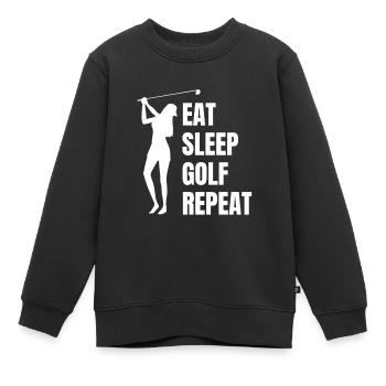 Golfeurs Terrain de golf Golf Golf Club de golf - Sweat Premium enfant bio - noir - Devant - AI Model Kid Female (0cm)