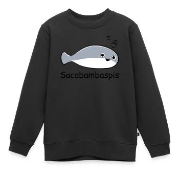 Poisson Meme - Sweat Premium enfant bio - noir - Devant - AI Model Kid Female (0cm)