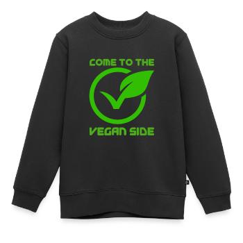 Come to the vegan side, veganuary Tierschützerin - Kinder Premium Organic Sweatshirt - Schwarz - Vorne - AI Model Kid Female (0cm)