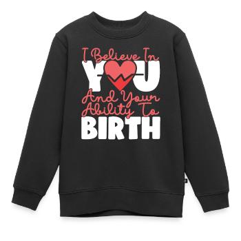 Infirmière spécialisée dans le travail et l’accouchement - Sweat Premium enfant bio - noir - Devant - AI Model Kid Female (0cm)