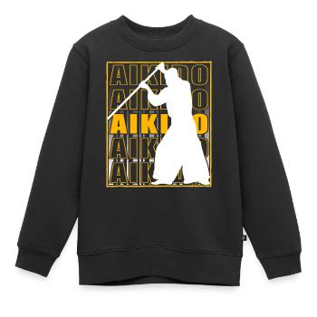 Aïkido - Sweat Premium enfant bio - noir - Devant - AI Model Kid Female (0cm)