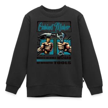 Cabinet maker Profession Saying Worker - Kids Premium Organic Sweatshirt - black - Front - AI Model Kid Female (0cm)