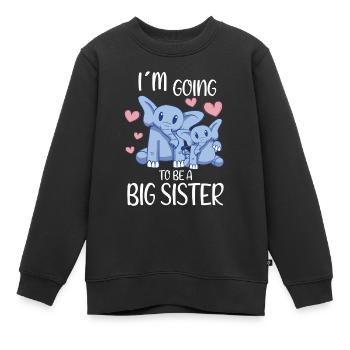 Promu à Going To Be A Big Sister Cute Elephant - Sweat Premium enfant bio - noir - Devant - AI Model Kid Female (0cm)