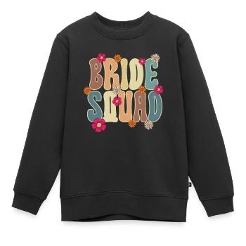 Groovy Braut Hochzeitsfeier Brautblumenblumen - Kinder Premium Organic Sweatshirt - Schwarz - Vorne - AI Model Kid Female (0cm)