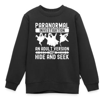 Enquêteur paranormal Chasse aux fantômes - Sweat Premium enfant bio - noir - Devant - AI Model Kid Female (0cm)