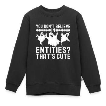 Enquêteur paranormal Chasse aux fantômes - Sweat Premium enfant bio - noir - Devant - AI Model Kid Female (0cm)