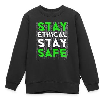 Ethical Hacker Stay Ethical Stay Safe - Kids Premium Organic Sweatshirt - black - Front - AI Model Kid Female (0cm)