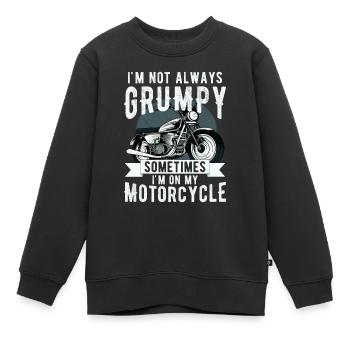 Ich bin nicht immer mürrisch, manchmal bin ich auf der Kippe - Kinder Premium Organic Sweatshirt - Schwarz - Vorne - AI Model Kid Female (0cm)