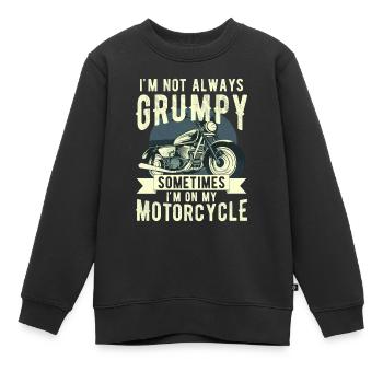 Ich bin nicht immer mürrisch, manchmal bin ich auf der Kippe - Kinder Premium Organic Sweatshirt - Schwarz - Vorne - AI Model Kid Female (0cm)