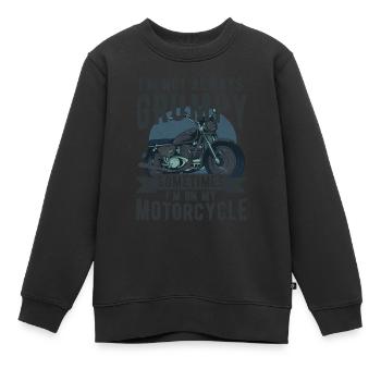 Ich bin nicht immer mürrisch, manchmal bin ich auf der Kippe - Kinder Premium Organic Sweatshirt - Schwarz - Vorne - AI Model Kid Female (0cm)