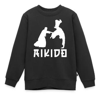 Aïkido - Sweat Premium enfant bio - noir - Devant - AI Model Kid Female (0cm)