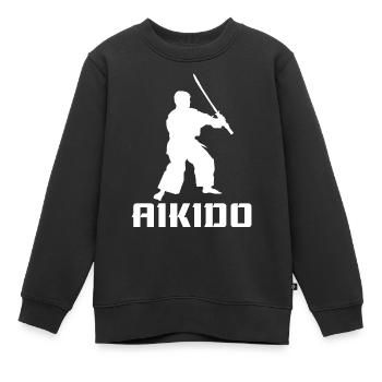 Aïkido - Sweat Premium enfant bio - noir - Devant - AI Model Kid Female (0cm)