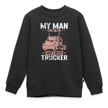 Mon homme est une mère chaude Métier de camionneur - Sweat Premium enfant bio - noir - Devant - AI Model Kid Female (0cm)