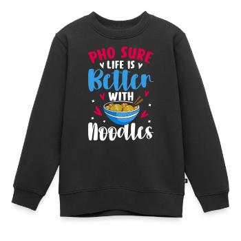 Soupe aux nouilles vietnamienne - Sweat Premium enfant bio - noir - Devant - AI Model Kid Female (0cm)