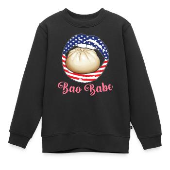 Dim Sum Bun Cuisine Chinoise - Sweat Premium enfant bio - noir - Devant - AI Model Kid Female (0cm)