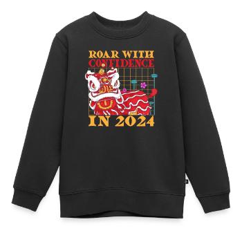 Jahr Des Drachen 2024 - Kinder Premium Organic Sweatshirt - Schwarz - Vorne - AI Model Kid Female (0cm)