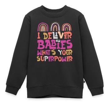 Infirmière spécialisée dans le travail et l’accouchement - Sweat Premium enfant bio - noir - Devant - AI Model Kid Female (0cm)