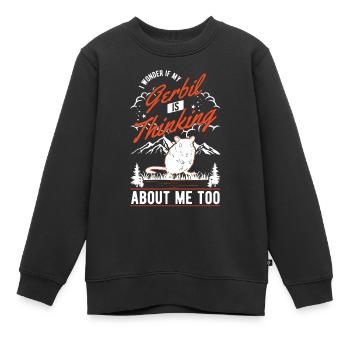 Gerbille cadeau Gerbille de Mongolie Gerbille - Sweat Premium enfant bio - noir - Devant - AI Model Kid Female (0cm)