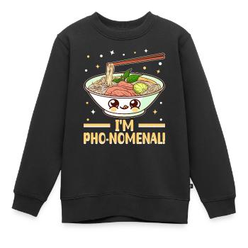 Soupe de nouilles vietnamienne Cuisine asiatique - Sweat Premium enfant bio - noir - Devant - AI Model Kid Female (0cm)