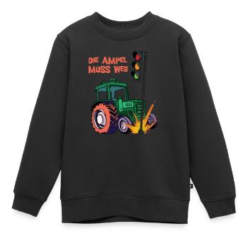 Die Ampel muss weg! Traktor rammt Ampel - Kinder Premium Organic Sweatshirt - Schwarz - Vorne - AI Model Kid Female (0cm)