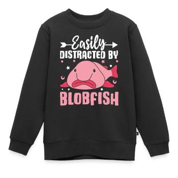 Drôle de créature marine - Sweat Premium enfant bio - noir - Devant - AI Model Kid Female (0cm)