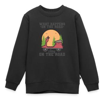 Que se passe-t-il sur la route ? - Sweat Premium enfant bio - noir - Devant - AI Model Kid Female (0cm)