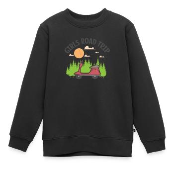 Girls Road Trip Reise Abenteuer Route - Kinder Premium Organic Sweatshirt - Schwarz - Vorne - AI Model Kid Female (0cm)