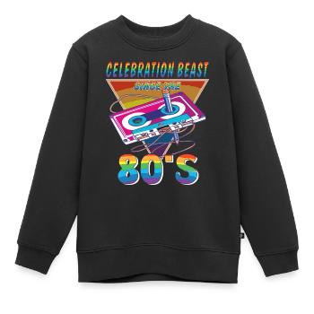 KASSETTE CELEBRATION BEAST 80ER - Kinder Premium Organic Sweatshirt - Schwarz - Vorne - AI Model Kid Female (0cm)