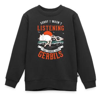 Gerbille cadeau Gerbille de Mongolie Gerbille - Sweat Premium enfant bio - noir - Devant - AI Model Kid Female (0cm)