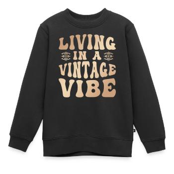 Vivre dans un collectionneur d’Antiquités Vintage Vibe - Sweat Premium enfant bio - noir - Devant - AI Model Kid Female (0cm)