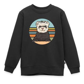 Frettchen Besitzer Frettchen - Kinder Premium Organic Sweatshirt - Schwarz - Vorne - AI Model Kid Female (0cm)