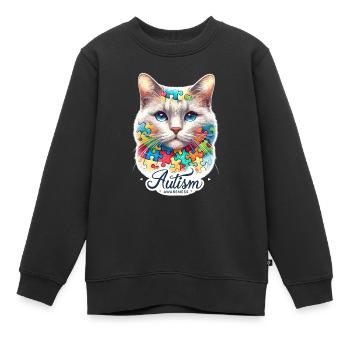 Autism Awareness puzzles piece - Kinder Premium Organic Sweatshirt - Schwarz - Vorne - AI Model Kid Female (0cm)