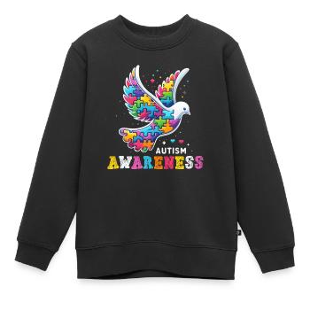 Autism Awareness puzzles piece - Kinder Premium Organic Sweatshirt - Schwarz - Vorne - AI Model Kid Female (0cm)