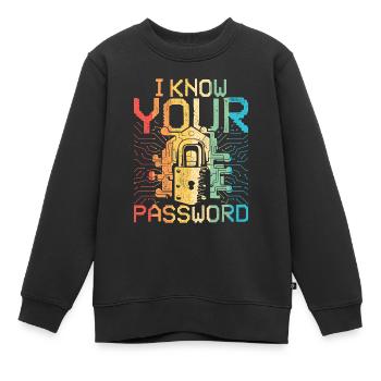 Ethical Hacker I Know Your Password - Kinder Premium Organic Sweatshirt - Schwarz - Vorne - AI Model Kid Female (0cm)