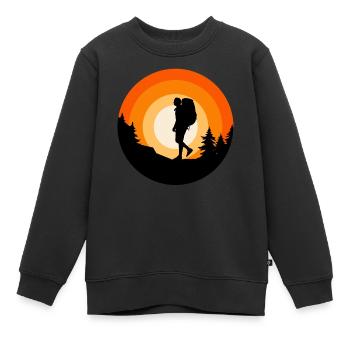 Wanderbekleidung Outdoor Backpacking Camping - Kinder Premium Organic Sweatshirt - Schwarz - Vorne - AI Model Kid Female (0cm)