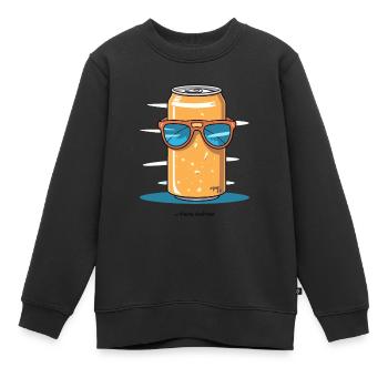 Eine coole Dose Soda mit Sonnenbrille - Kinder Premium Organic Sweatshirt - Schwarz - Vorne - AI Model Kid Female (0cm)