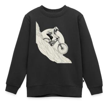 Mountainbike Downhill Fahrradtour Fahrrad Design - Kinder Premium Organic Sweatshirt - Schwarz - Vorne - AI Model Kid Female (0cm)