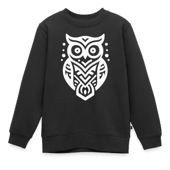 Eule Indianer Tierkreiszeichen - Kinder Premium Organic Sweatshirt - Schwarz - Vorne - AI Model Kid Female (0cm)